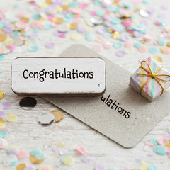 Congratulations Rubber Stamp for Cards, Gift Wrapping and Craft Projects