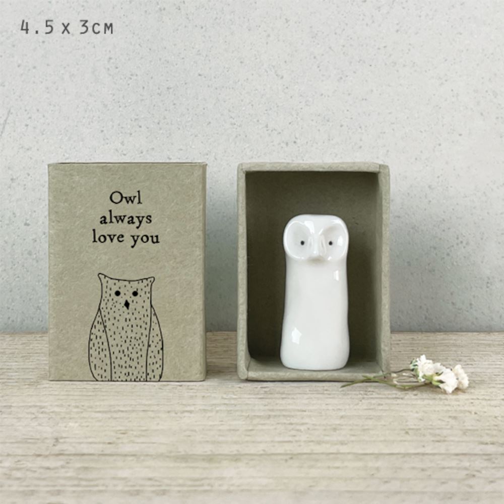 east-of-india-mini-porcelain-matchbox-gift-owl-always-love-you|6100K|Luck and Luck| 1