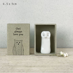 east-of-india-mini-porcelain-matchbox-gift-owl-always-love-you|6100K|Luck and Luck| 1
