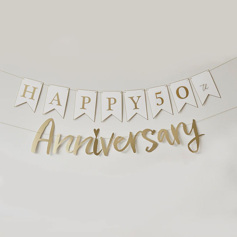 customisable-happy-anniversary-card-banner-2m-40th-50th-60th|HBAN100|Luck and Luck| 1