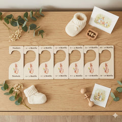 Flopsy Rabbit Wooden Baby Hangers For New Baby Nursery Styling And Keepsakes 9.9 cm