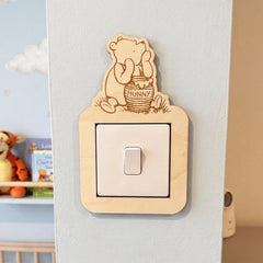 Winnie the Pooh Wooden Light Switch Surround Nursery Decor 20 cm
