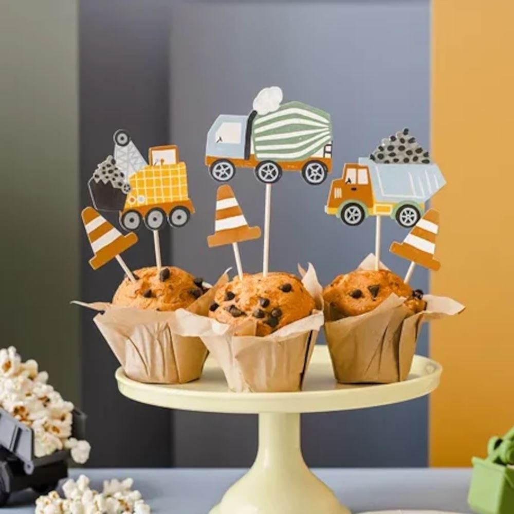 construction-vehicle-cake-toppers-x-6-childrens-birthday-party|KPM32|Luck and Luck| 1