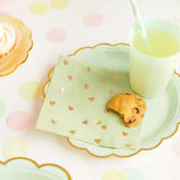 Green Gold Heart Cocktail Napkins 20 Pack Birthday Party Tableware