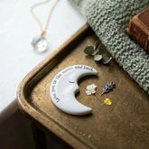 Mini Porcelain Moon Token with Love You to the Moon Message, White Keepsake Gift