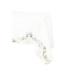 Sage Green Botanical Polyester Tablecloth for Weddings and Anniversary Tables 2.4m
