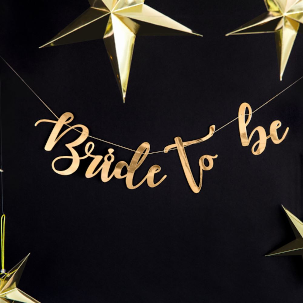 gold-bride-to-be-banner-diy-hen-party-1-5m|GRL85-019M|Luck and Luck| 1