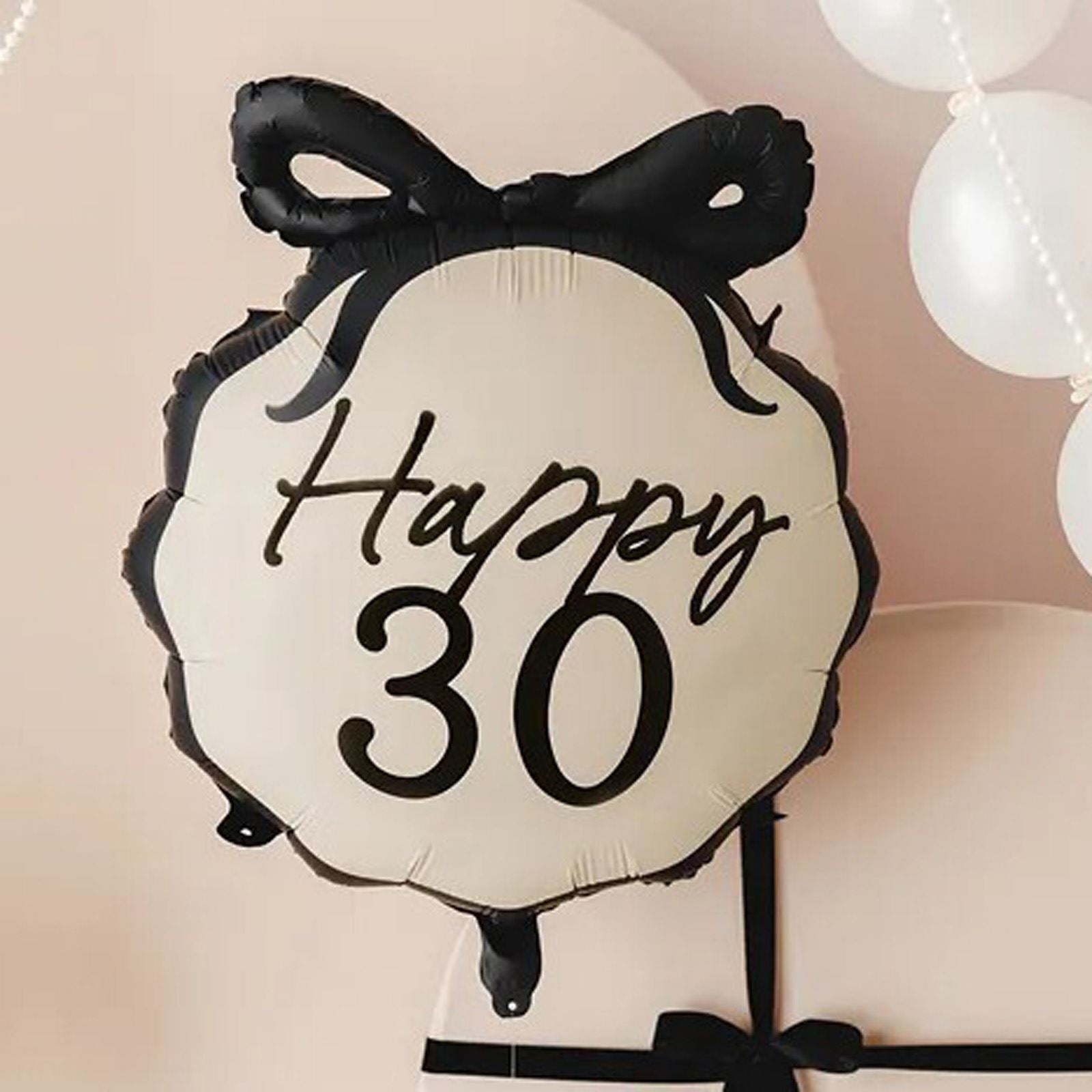 happy-30-foil-balloon-bow-design-30th-birthday-party-decoration|FB266-30|Luck and Luck| 1