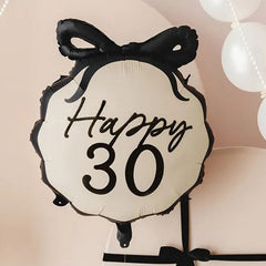 happy-30-foil-balloon-bow-design-30th-birthday-party-decoration|FB266-30|Luck and Luck| 1