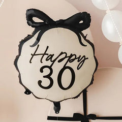 happy-30-foil-balloon-bow-design-30th-birthday-party-decoration|FB266-30|Luck and Luck| 1