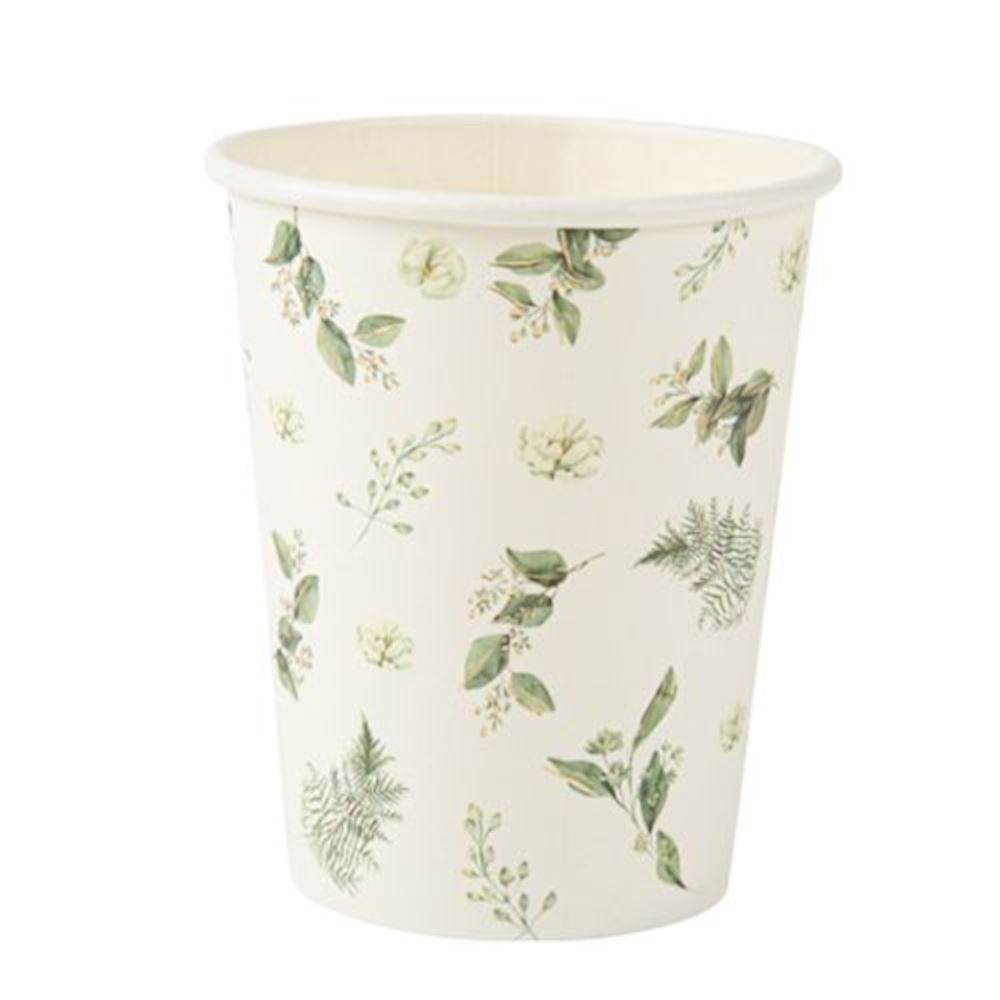 botanical-leaf-paper-party-cups-x-8|93742|Luck and Luck| 1
