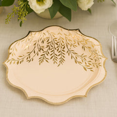 Blush Gold Paper Plates 23cm Elegant Wedding Tableware Pack of 8