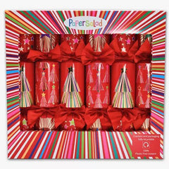 Festive Brights Christmas Crackers, Multicoloured Holiday Table Decor, Set of 6