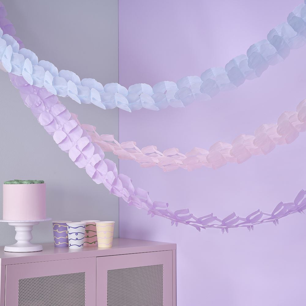 party-decoration-pastel-honeycomb-tissue-paper-garlands-2-8m|PW-105|Luck and Luck| 1