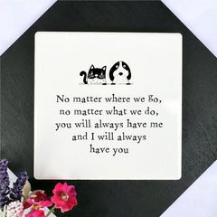 personalised-square-porcelain-coaster-no-matter-where-we-live-gift|LLUV4213C|Luck and Luck| 1