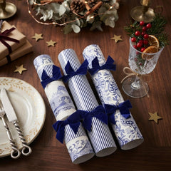 Spode Blue Italian Christmas Crackers Blue Festive Party Tableware Set of 6