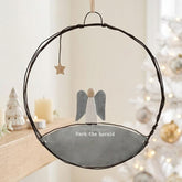 Large Wall Hanging Rusty Wire Wreath - Angel