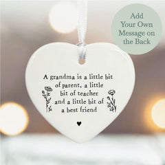 personalised-porcelain-hanging-heart-a-grandma-is-keepsake-gift|UV6228|Luck and Luck| 1