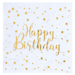 white-and-gold-happy-birthday-cocktail-paper-napkins-x-10|674700000001|Luck and Luck| 1