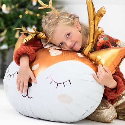 woodland-deer-face-festive-foil-balloon|FB101|Luck and Luck| 1