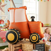 Standing Tractor Foil Balloon Decoration for Farm Birthday Party