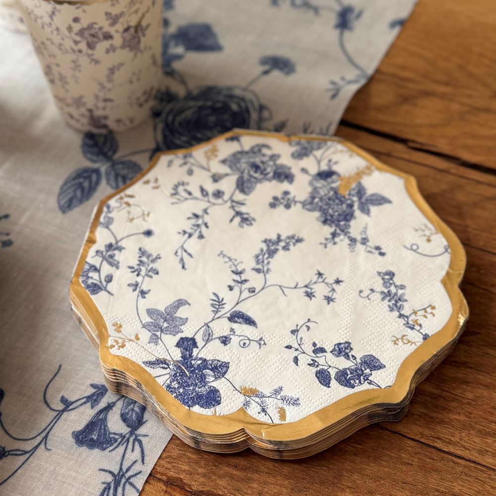 blue-botanical-floral-paper-party-napkins-x-16-toile-de-jouy|93764|Luck and Luck| 1