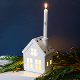 Porcelain Advent Candle House Kit White Christmas Countdown Decoration