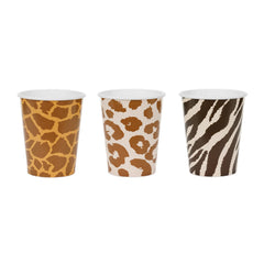 Safari Print Paper Cups Kids Party Tableware (Pack of 6, 7.5cm)