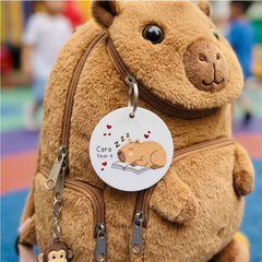 Personalised Capybara Acrylic Bag Tag - Custom Name Colourful Kids Gift Keyring