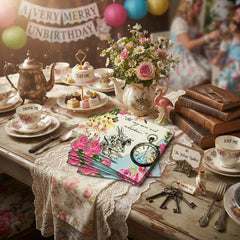 Truly Alice Floral Party Napkins for Colourful Bohemian Birthday Tables 20 Pack