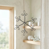 East of India Small Rusty Wire Hanging Snowflake Christmas Decoration
