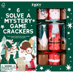 Solve a Mystery Game Christmas Crackers Festive Party Tableware Pack Set of 6