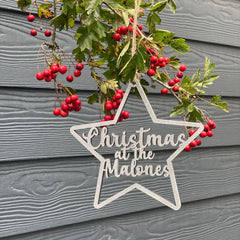 Personalised Coloured Star Christmas Tree Decoration