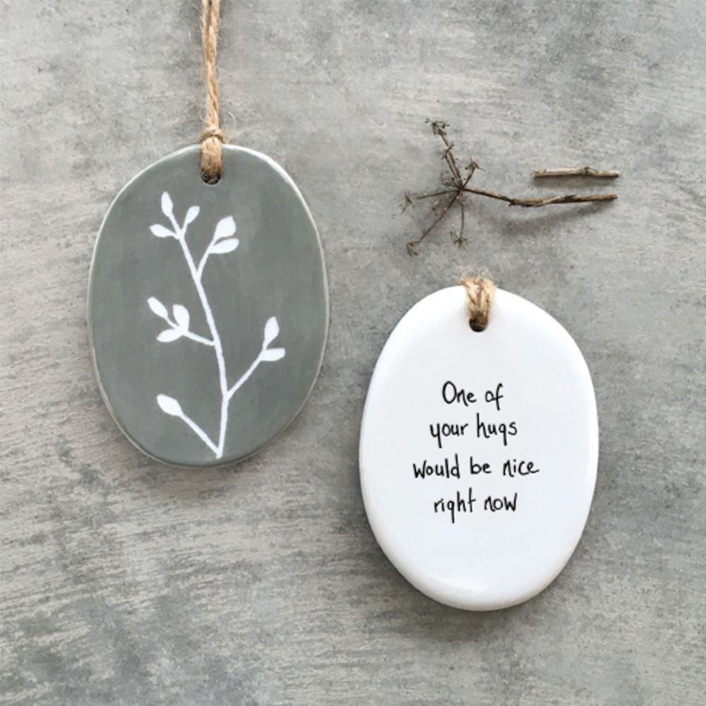 east-of-india-porcelain-oval-hanger-one-of-your-hugs-gift|6995|Luck and Luck| 1