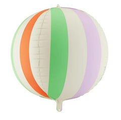 Striped Ball Foil Balloon Multicoloured Birthday Party Décor 75 cm