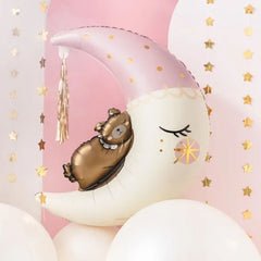pink-moon-and-bear-foil-balloon-childrens-party-decoration|FB196|Luck and Luck| 1
