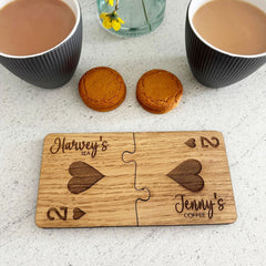 wooden-personalised-jigsaw-coasters-gift-set-of-2-playing-card-design|LLWWJIGSAWCOASTERX2DI|Luck and Luck| 1