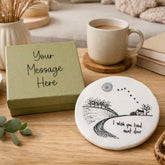 I Wish You Lived Next Door Porcelain Coaster Presented in Personalised Gift Box
