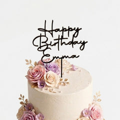 Personalised Happy Birthday Acrylic Cake Topper with Name