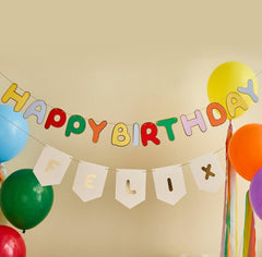 Playful Brights Customisable Birthday Card Banner For Parties (200 cm)
