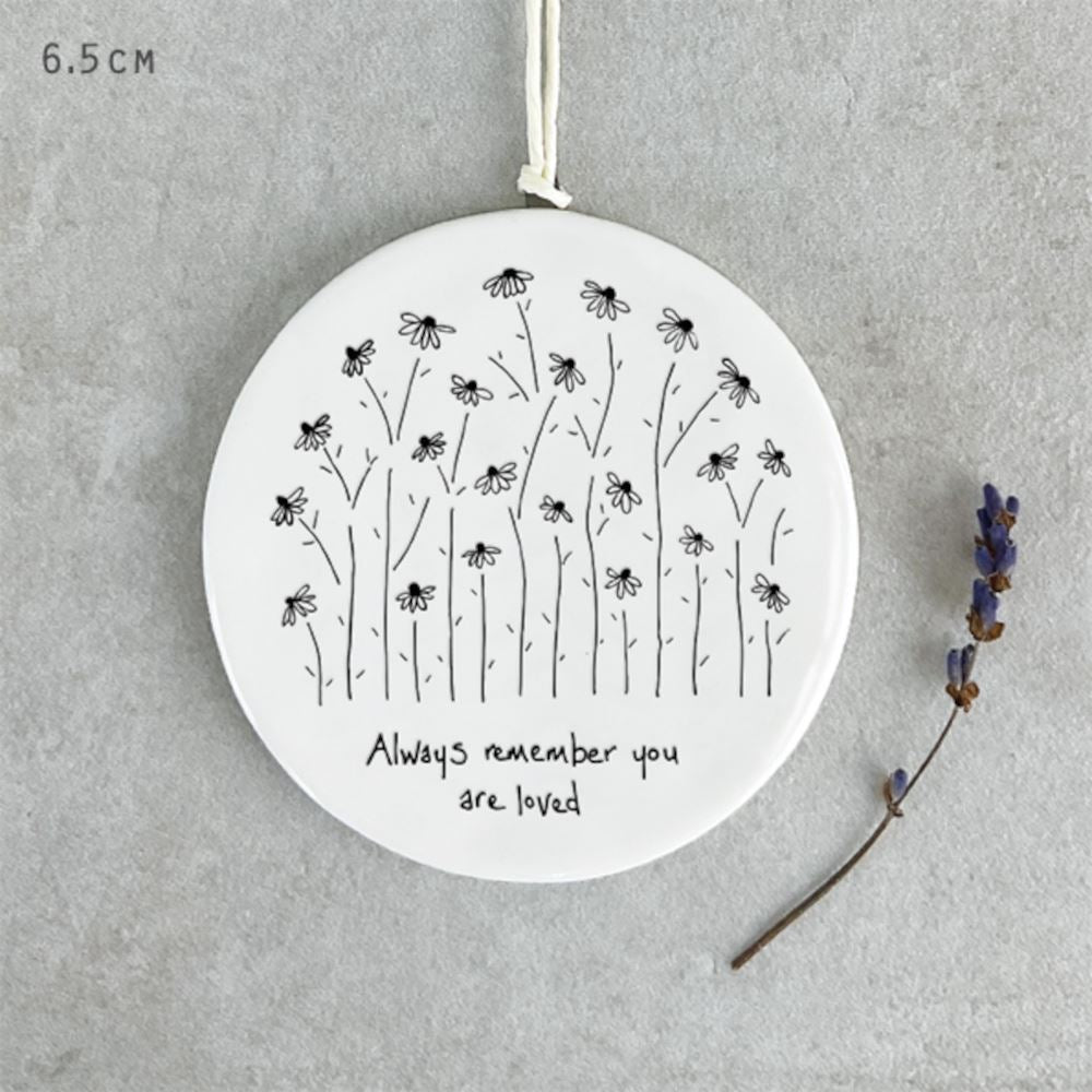 east-of-india-porcelain-flower-hanger-you-are-loved-keepsake-gift|6331|Luck and Luck| 1