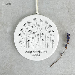 east-of-india-porcelain-flower-hanger-you-are-loved-keepsake-gift|6331|Luck and Luck| 1