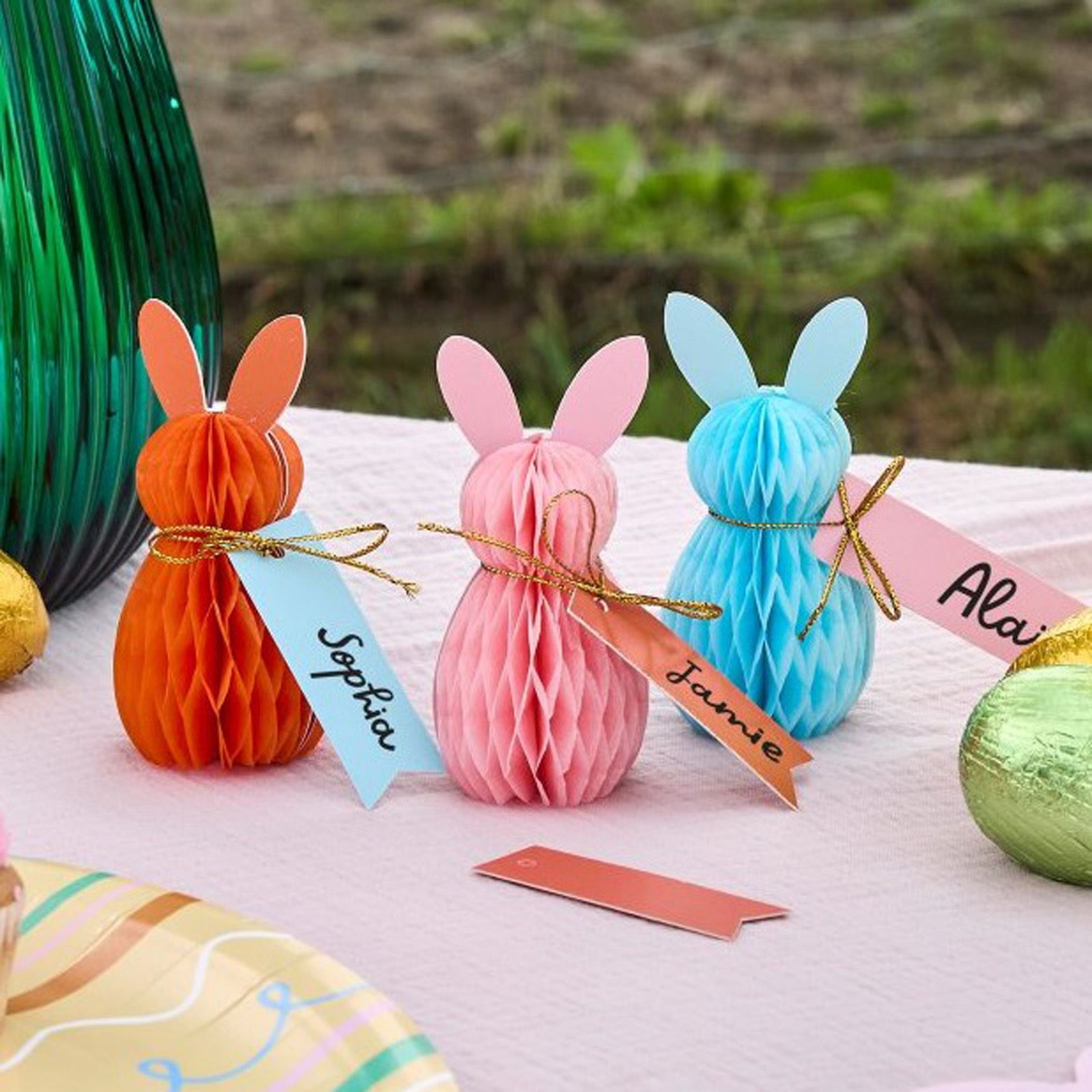 bunny-honeycomb-decoration-place-cards-x-8-easter-table|HBEF107|Luck and Luck| 1