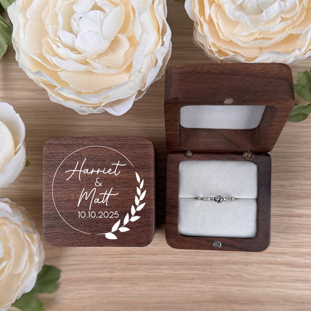 personalised-square-ring-box-1-ring-slot-white-insert-design-12|LLUVRB1WD12|Luck and Luck| 1