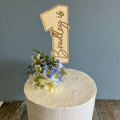 number-1-personalised-wooden-cake-topper|LLWWNUM1CT|Luck and Luck| 1
