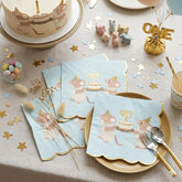 PartyDeco Blue 1st Birthday Party Mice Napkins 12 Pack, Pack of 12
