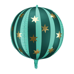 starry-green-foil-balloon-ball-20-circus-funfair-party-decoration|FB243-012|Luck and Luck| 1