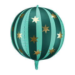 starry-green-foil-balloon-ball-20-circus-funfair-party-decoration|FB243-012|Luck and Luck| 1