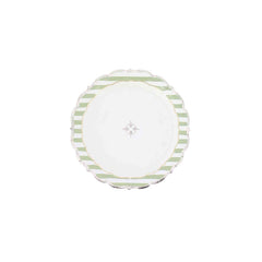 Sage Green Gold Canape Paper Party Plates (Pack of 8, 18 cm)