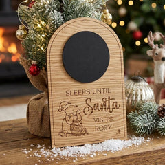 Personalised Winnie The Pooh Christmas Sleeps Until Santa Chalkboard Sign for Baby